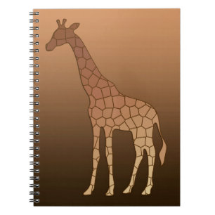 Moderne geometrische Giraffe, Kupfer und braun Notizblock