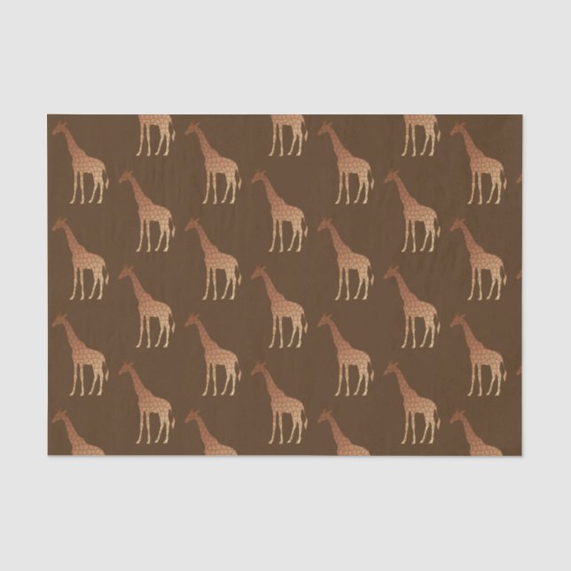 Moderne geometrische Giraffe, Kupfer und braun Seidenpapier (Vorderseite)