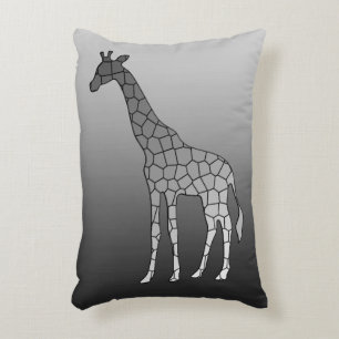 Moderne geometrische Giraffe, Silbergrau/Grau Zierkissen