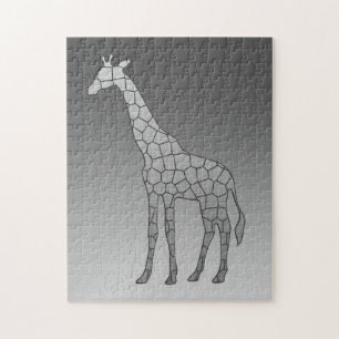 Moderne geometrische Giraffe Silver Gray / Grau