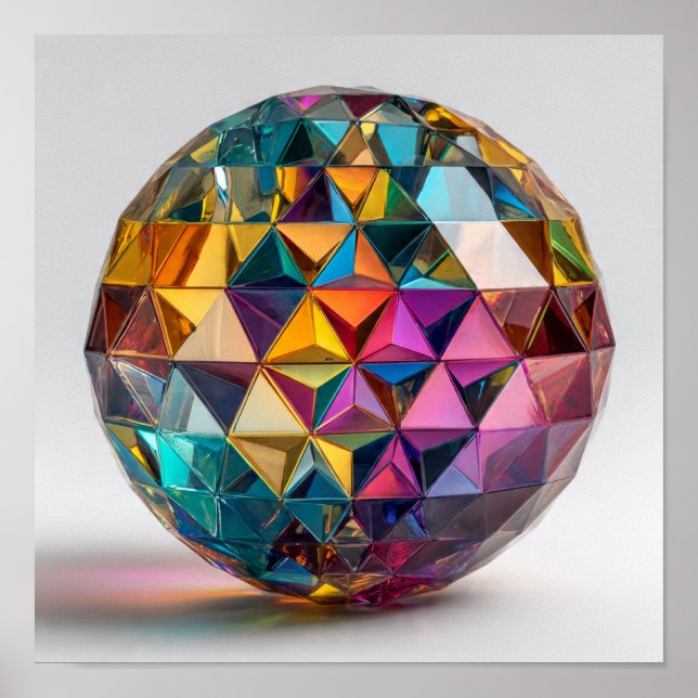 Moderne geometrische Glaskugel - Prismatische Kuns Poster (Vorne)