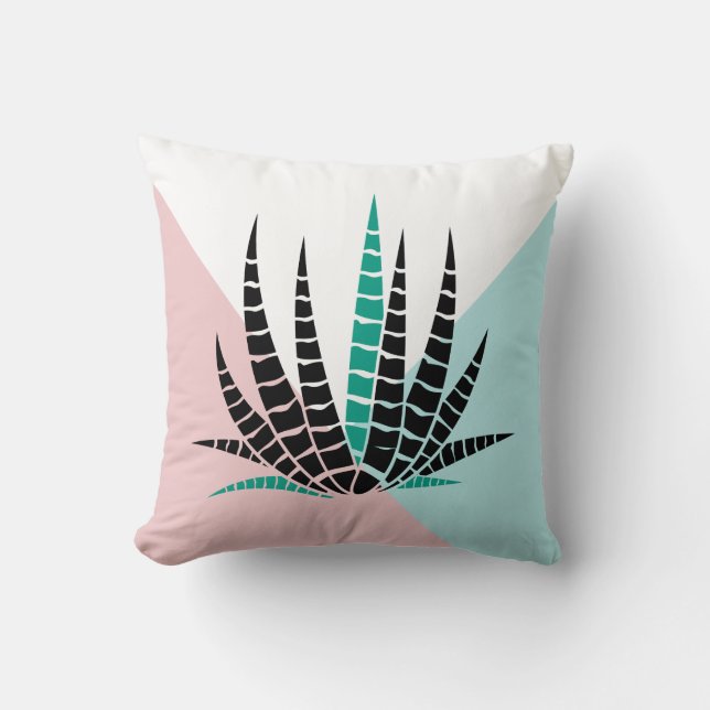 Moderne geometrische Hintergründe Stilistik Aloe V Kissen (Vorderseite)