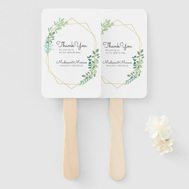 Moderne geometrische Hochzeit Vielen Dank Fächer (Vorne und Hinten)