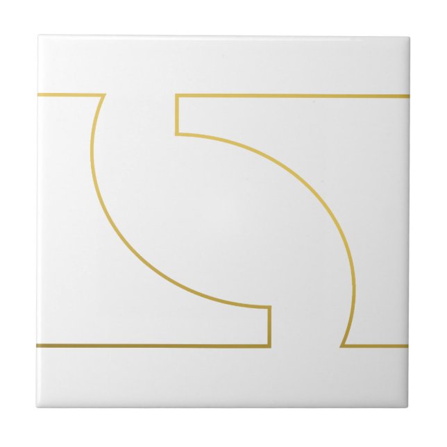 Moderne geometrische Imitat Gold Minimalistisch Fliese (Vorderseite)
