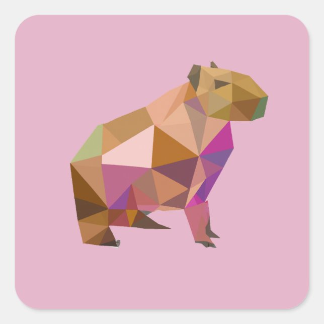 Moderne geometrische Kapelle für jeden Capybara Lo Quadratischer Aufkleber (Vorderseite)