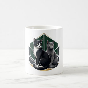 Moderne geometrische Katzen-Wasserfarben-Keramik-K Kaffeetasse