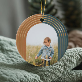 Moderne geometrische, konzentrische Goldene Arche  Keramik Ornament