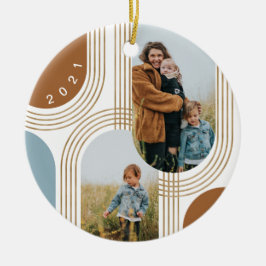 Moderne geometrische, konzentrische Goldene Bögen  Keramik Ornament