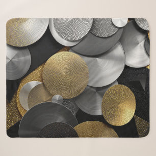 Moderne geometrische Kreise in Gold und Silber Sherpadecke