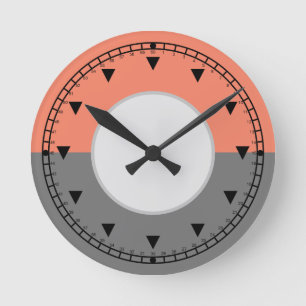 Moderne geometrische Kreishälften Runde Wanduhr