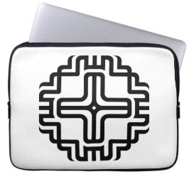 Moderne geometrische Kreuzlinienkunst Laptopschutzhülle