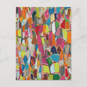 Moderne geometrische Kunst Deco Mehrfarbig Postkarte