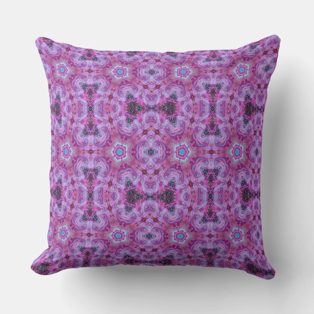Moderne geometrische Kunst Fuchsia Rosa Kissen (Vorderseite)