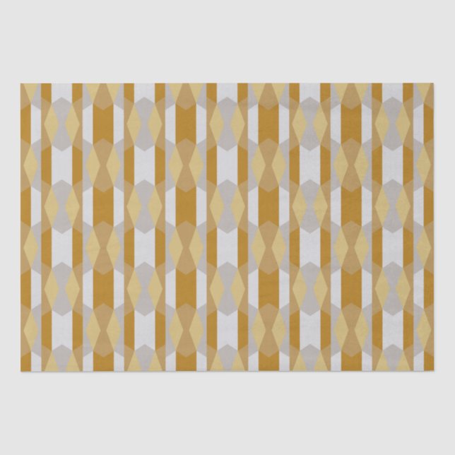 Moderne geometrische Kunst in goldgelb, grau-silbe Seidenpapier (Vorderseite)