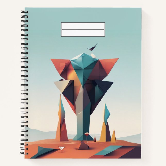 Moderne geometrische Kunst in Pastelltönen Blau Pi Notizbuch (Vorderseite)