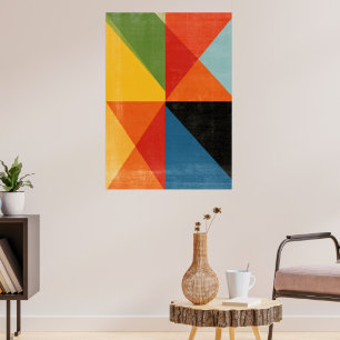 Moderne geometrische Kunstposter - Farbige Dreieck Poster