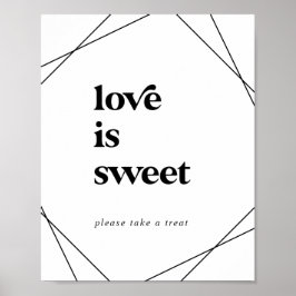 Moderne geometrische Liebe ist ein süßes Hochzeits Poster