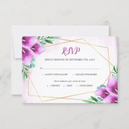 Moderne geometrische Lila Calla Lily Wedding Meal RSVP Karte
