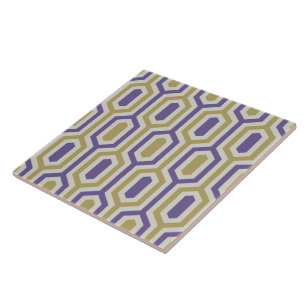 Moderne geometrische lila-goldene Dekoration Fliese