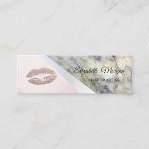 Moderne geometrische, Marmor, Glitzer-Lippen Mini Visitenkarte