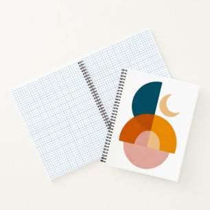 Moderne geometrische Mond-Abstraktkunst Notizbuch