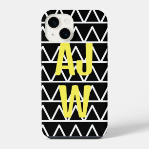 Moderne geometrische Monogramm-Muster iPhone 14 Hülle