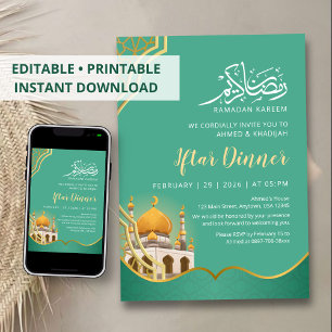 Moderne geometrische Moschee-Ramadan-Iftar-Einladu Einladung