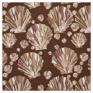 Moderne geometrische Muscheln, Tan und Dunkelbraun Stoff