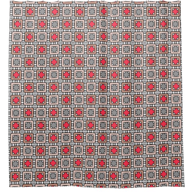 moderne geometrische Muster Deko grau, beige Duschvorhang (Vorderseite)