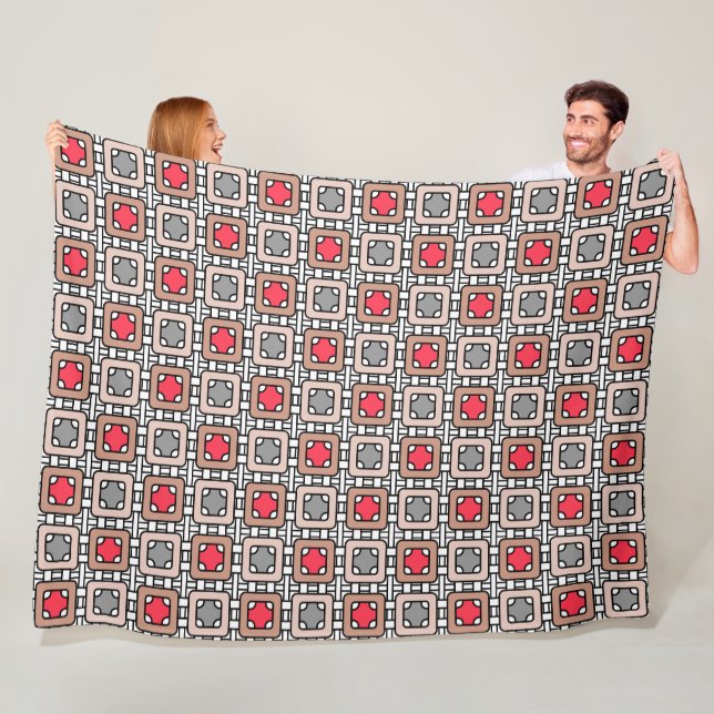 moderne geometrische Muster Deko grau, beige Fleecedecke (Beispiel)
