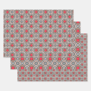 moderne geometrische Muster Deko grau, beige Geschenkpapier Set