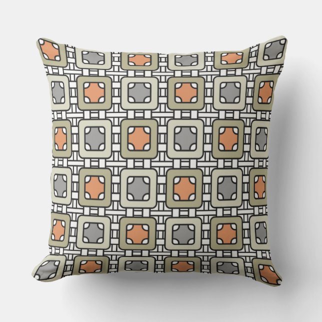 moderne geometrische Muster Kunst Deko Grauoliveno Kissen (Vorderseite)