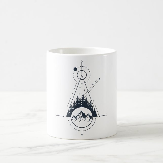 Moderne geometrische Naturgebirgsformen Kaffeetasse (Mittel)