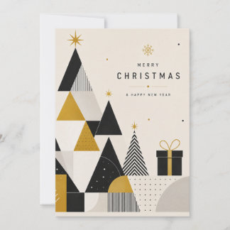 Moderne geometrische nordische Weihnachtskarte Feiertagskarte
