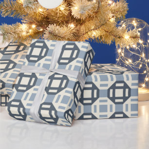 Moderne geometrische Patchwork-inspirierte Musteru Geschenkpapier