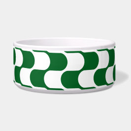 Moderne geometrische Pet Bowl - Grün & Weiß Design Napf