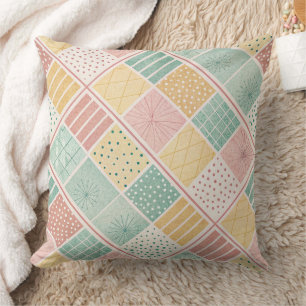 Moderne geometrische Punkte-Gingham-Muster Kissen