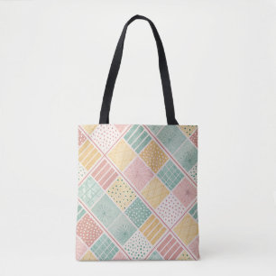 Moderne geometrische Punkte-Gingham-Muster Tasche
