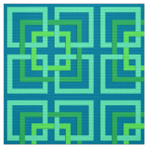 Moderne geometrische Quadrate, Aqua, aquamarines, Stoff