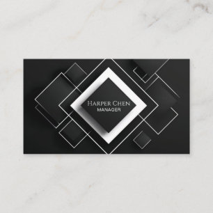 Moderne geometrische Quadrate mit 3D-Geometrie Visitenkarte