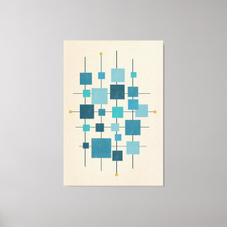 Moderne geometrische Quadrate Mitte des Jahrhunder Leinwanddruck