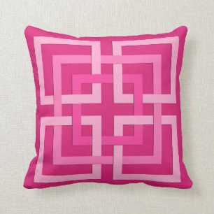 Moderne geometrische Quadrate, pinkfarben und Kissen