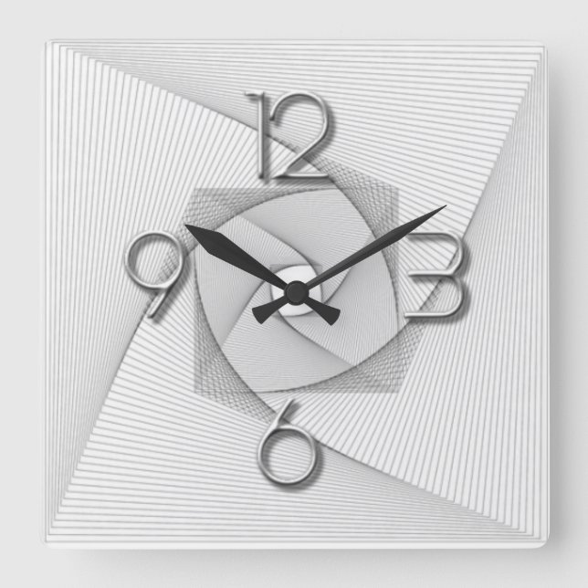 Moderne geometrische quadratische wanduhr (Vorderseite)