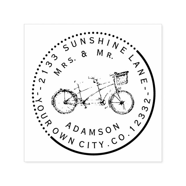Moderne Geometrische Radmonographie Permastempel (Design)