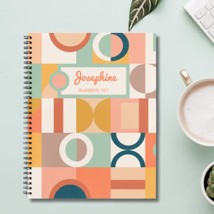 Moderne geometrische Retro-farbenfrohe Custom Scho Notizbuch