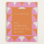 Moderne geometrische rosa orange Liebe Planer<br><div class="desc">Moderne rosa Oangeretro Vintage geometrisch elegante Typografie Liebe komplett,  weil dies alles endet moderne mädchenhafte Geschenk für ihn. Ideal für Jubiläum,  Geburtstag,  Hochzeit,  Valentinstag,  Mütter oder Väter Tagesgeschenk.</div>