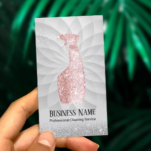 Moderne geometrische Rose Gold-Glitzer-Sprühreini Visitenkarte