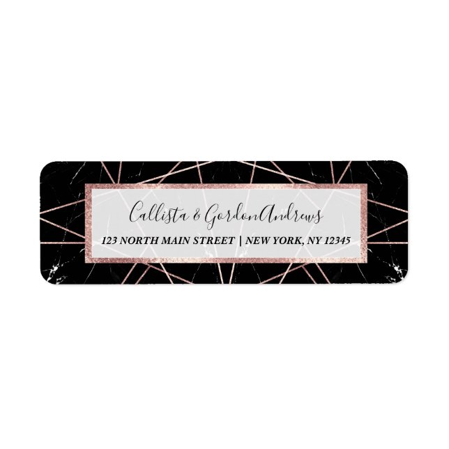 Moderne geometrische Rose - Goldmarmor-Dreiecke (Vorne)