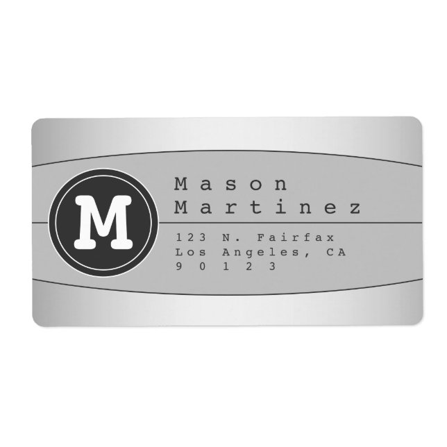Moderne geometrische Rücksendeadresse für Monogram (Vorne)
