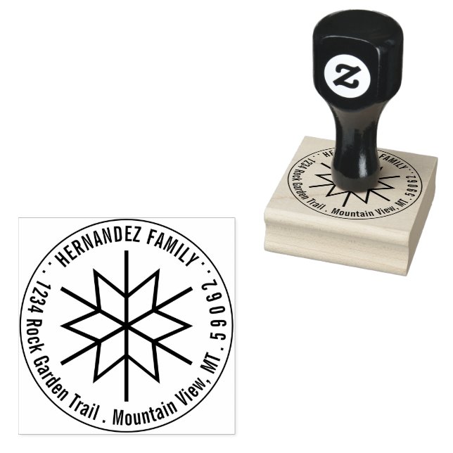 Moderne geometrische Rücksendeadresse Gummistempel (Stempel)